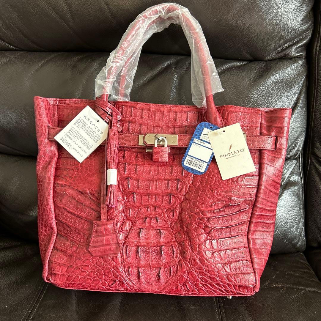 【新品・未使用・タグ付き】 RODANIA FIRMATO ワニ革 バッグレッド