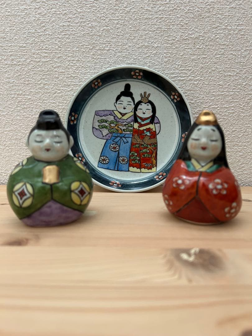 有田焼 円左エ門 雛人形 立雛 ペア 高さ約8cm｜陶器 ひな飾り 置物