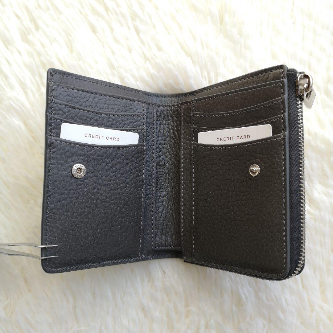 美品 HIROFU ソープラ ２つ折り財布 人気 グレー 付属品有り