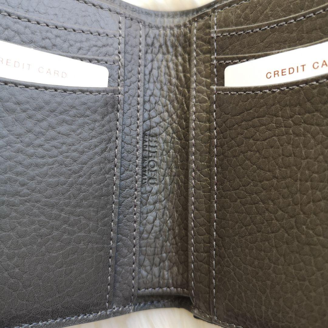 美品 HIROFU ソープラ ２つ折り財布 人気 グレー 付属品有り