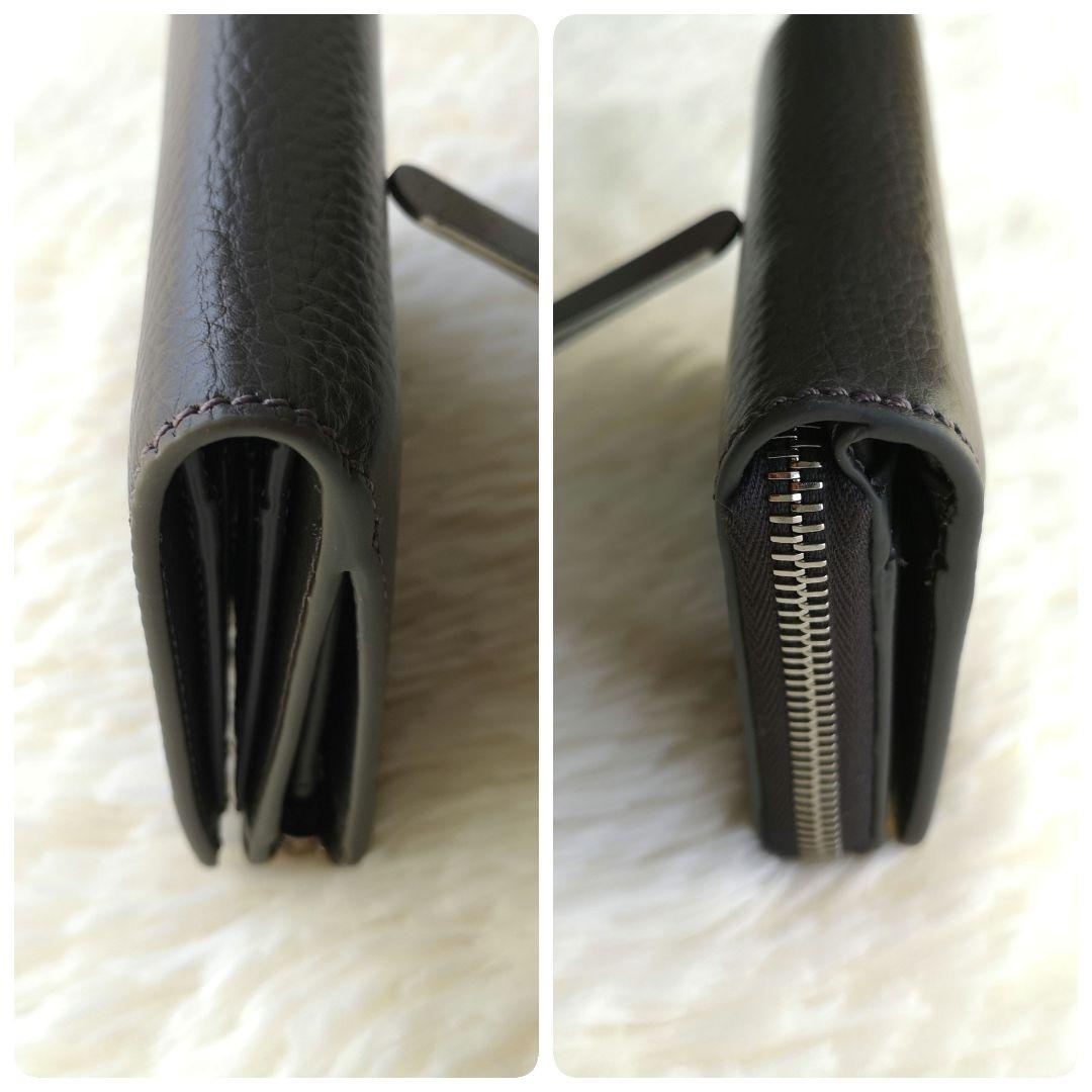 美品 HIROFU ソープラ ２つ折り財布 人気 グレー 付属品有り