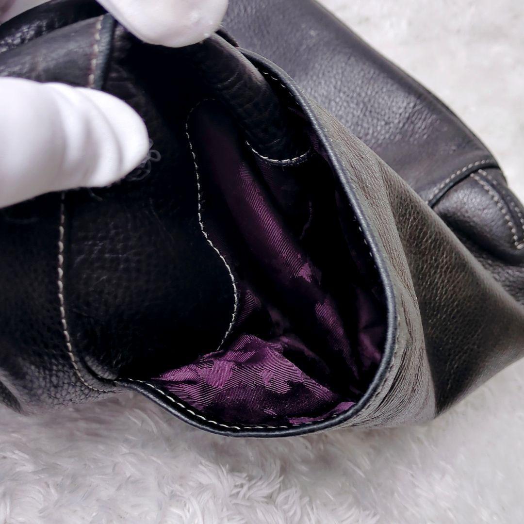 アニアリ aniary 2way ハーフムーン　トートバッグ レザー 黒 A4