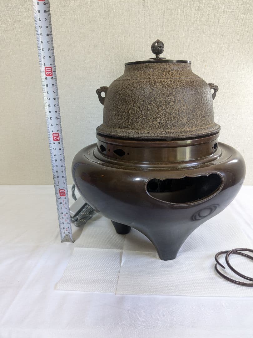 茶道具 野々田商店 電気風炉釜 政光 茶釜 共箱付き