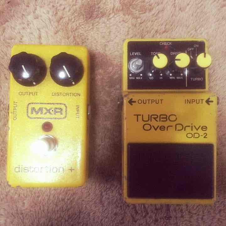 MXR distortionとBOSS TURBO OverDrive