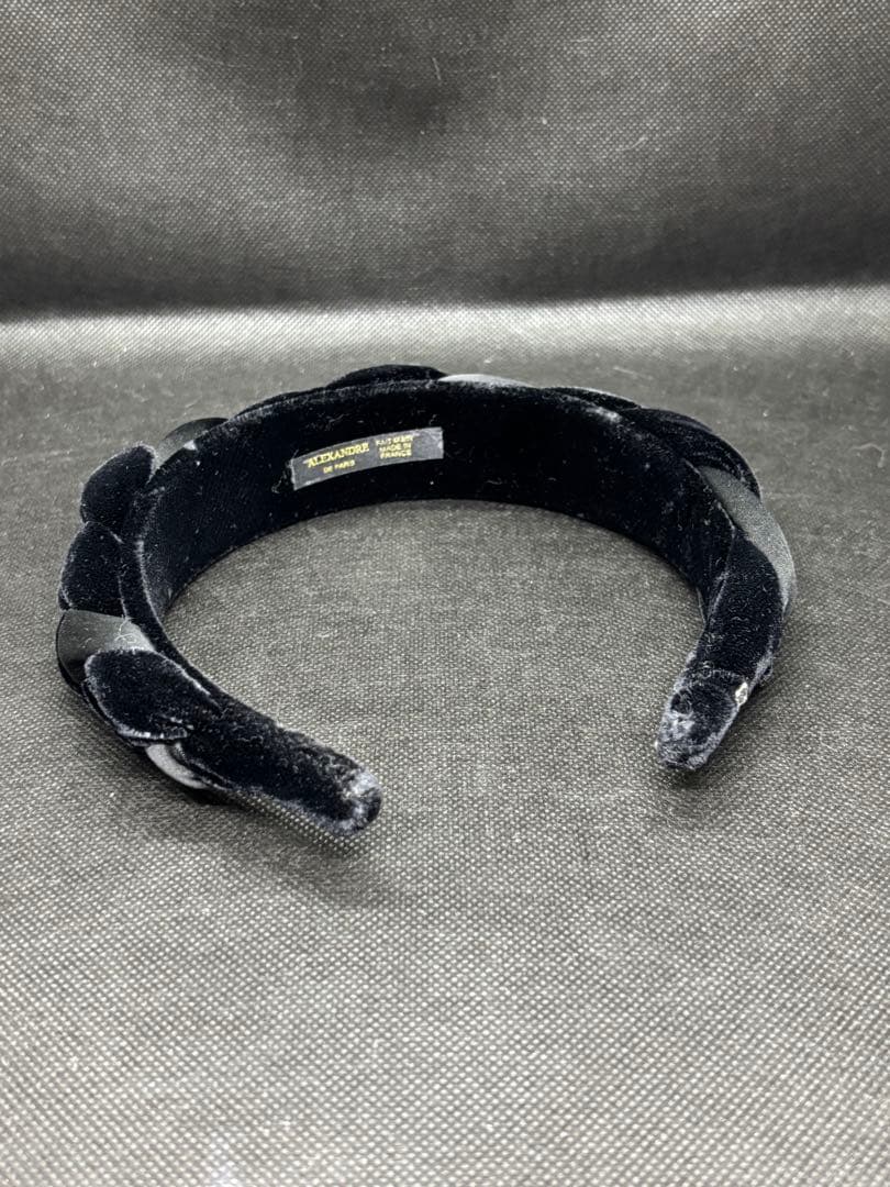 【Alexandre de Paris】美品！カチューシャ　ブラック　ベロア