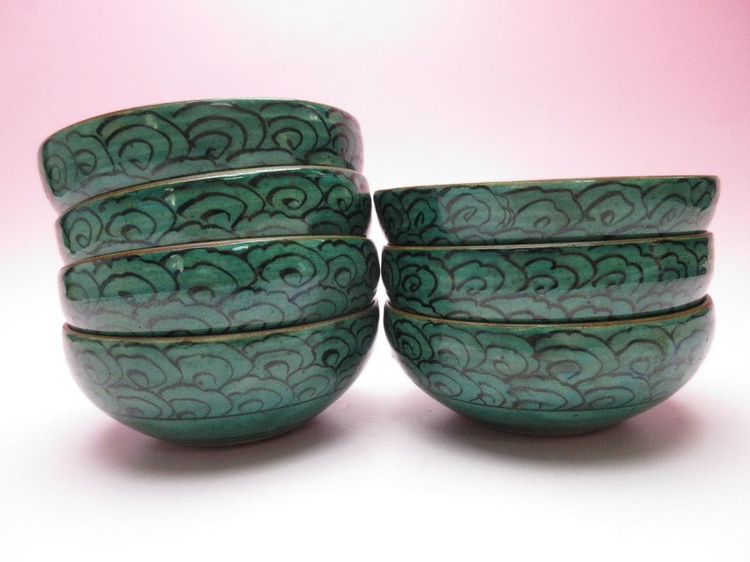 時代物 九谷 庄三 鶉紋 小鉢 7客 TN 87 70816