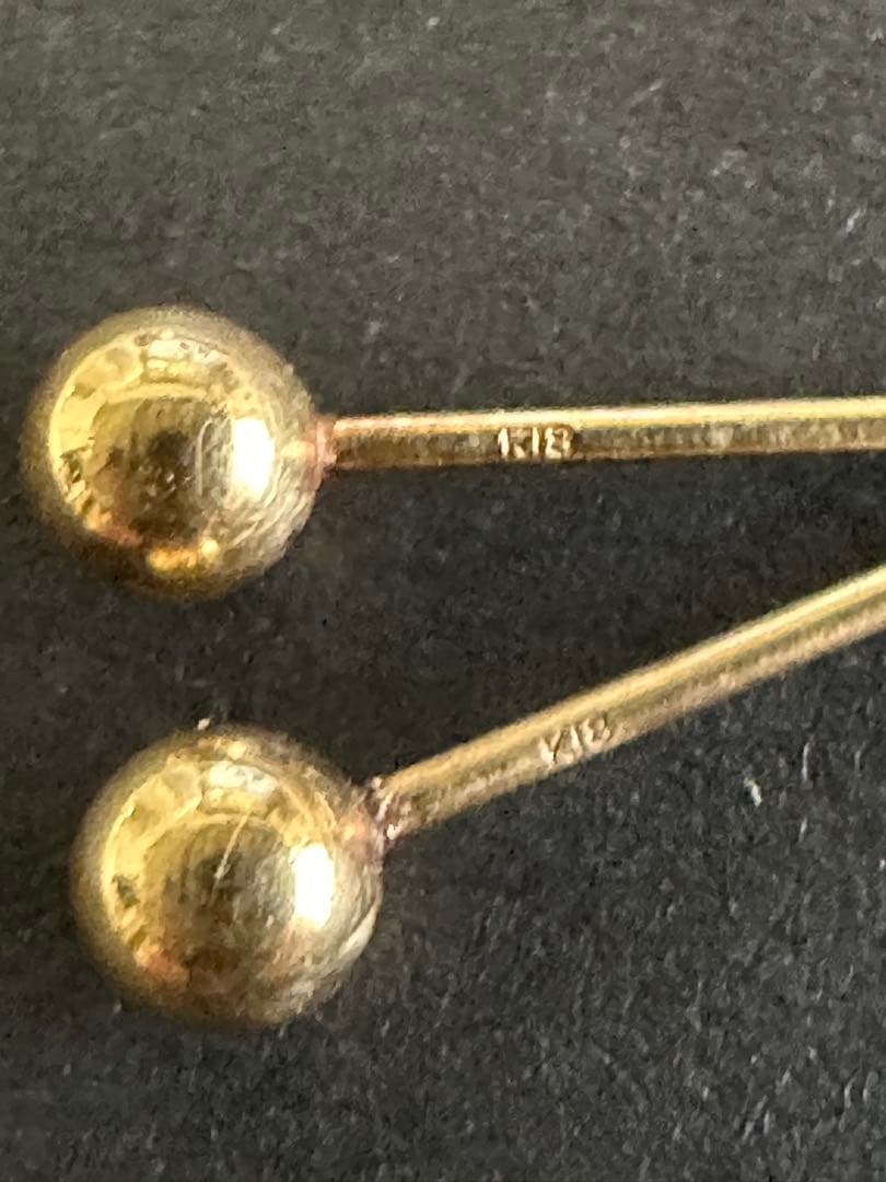 K18 ピアス　フープ&ボール(丸玉) 両耳