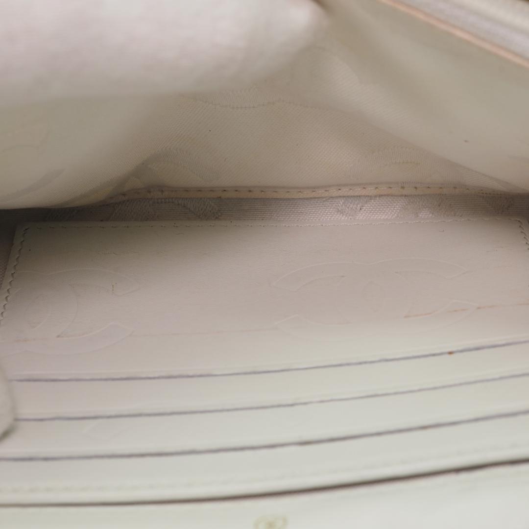 CHANEL シャネル カンボンライン パイソン 二つ折り財布 ホワイト系