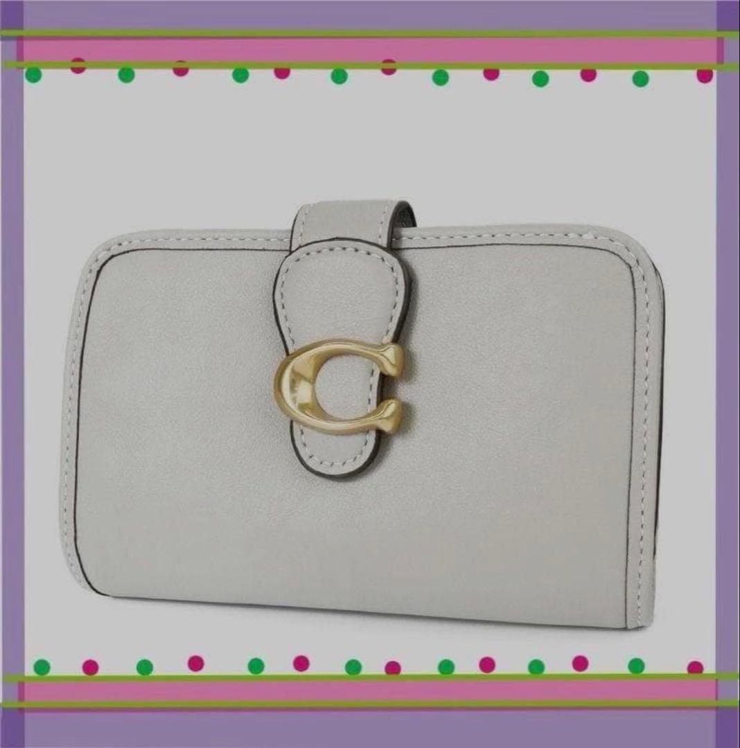 人気のCOACHコーチ極上レザータビー ミディアム ウォレット 二つ折り財布