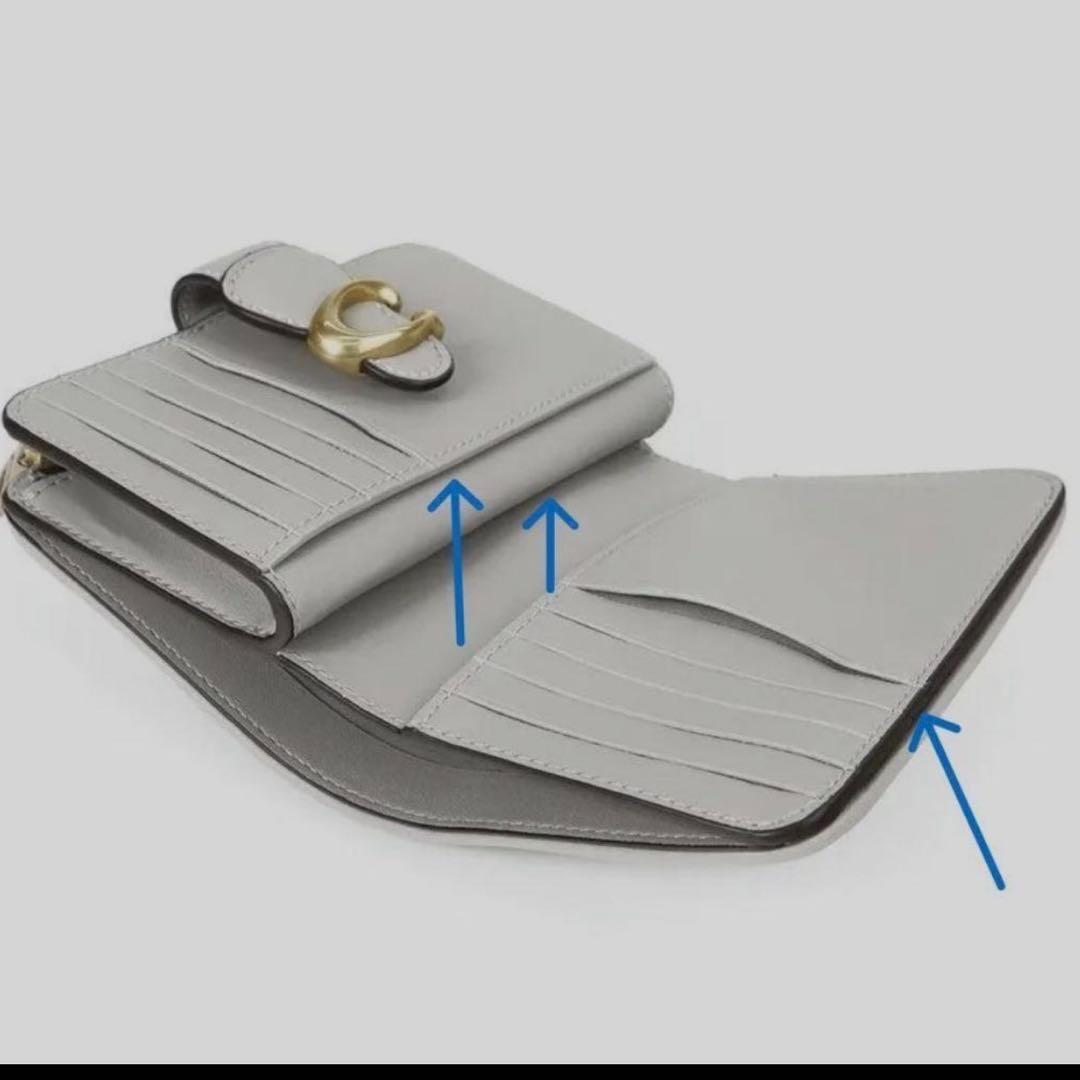 人気のCOACHコーチ極上レザータビー ミディアム ウォレット 二つ折り財布