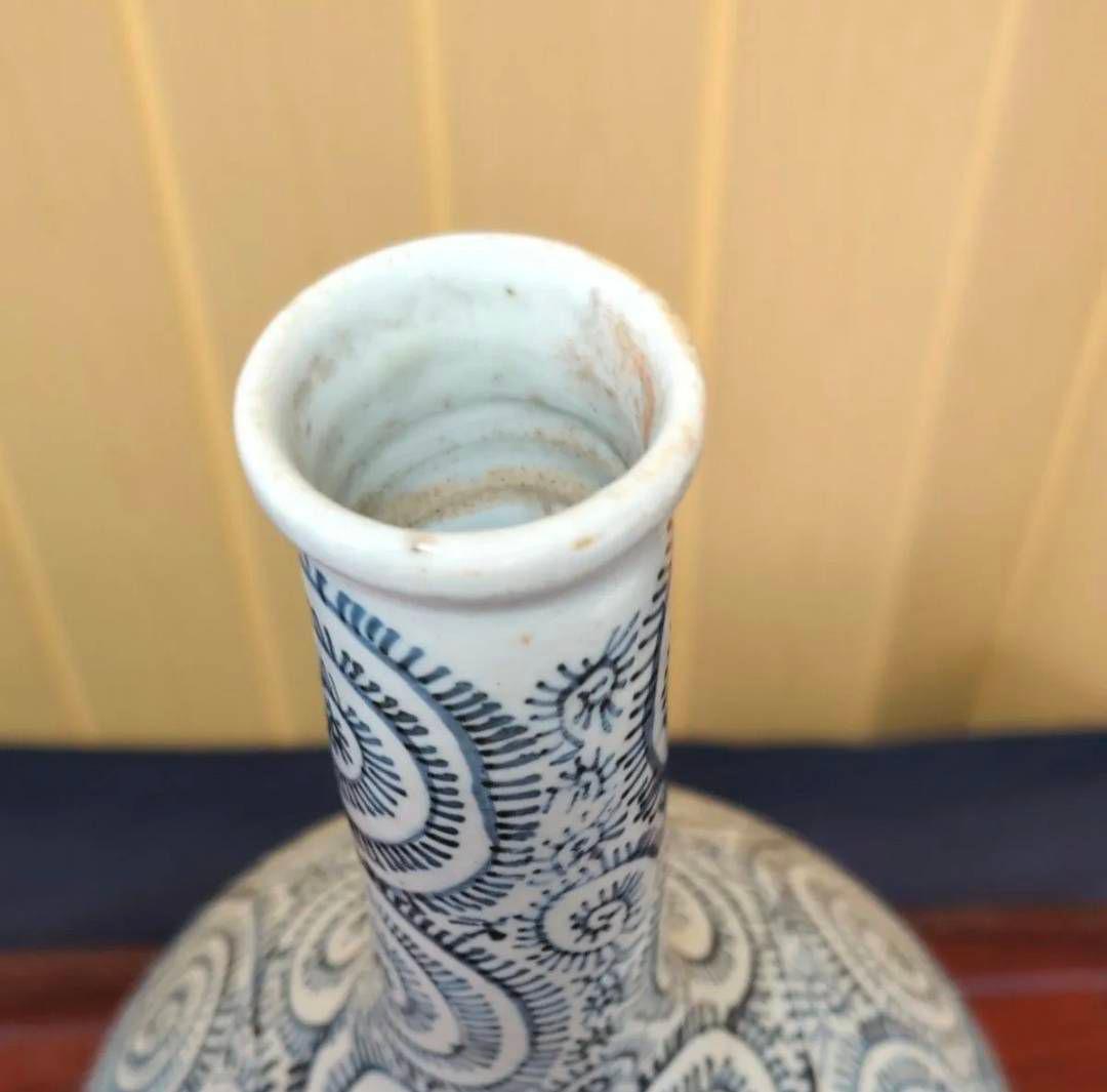 古伊万里　蛸唐草模様　鶴首徳利　花瓶