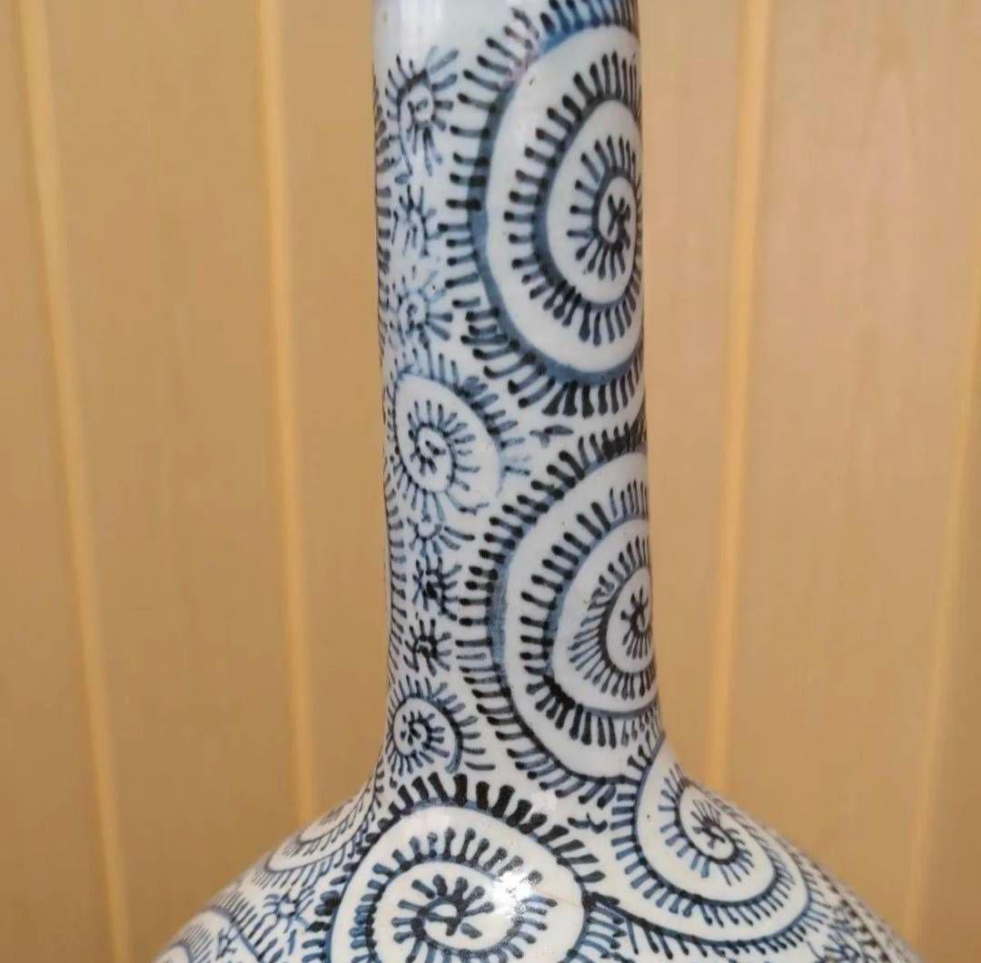 古伊万里　蛸唐草模様　鶴首徳利　花瓶