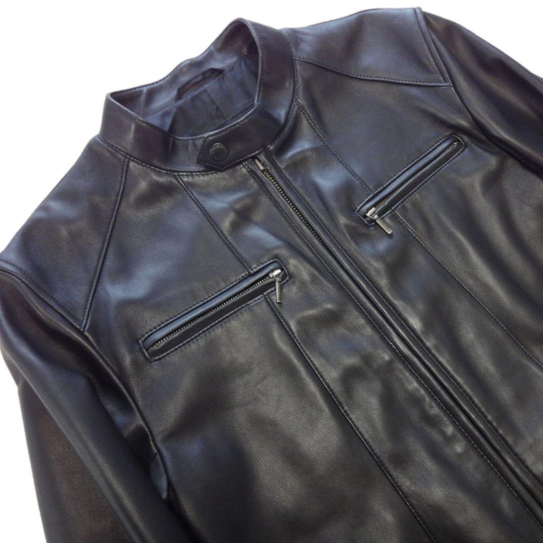 【美品】 BURBERRY BLACK LABEL 羊革レザー ライダースJKT