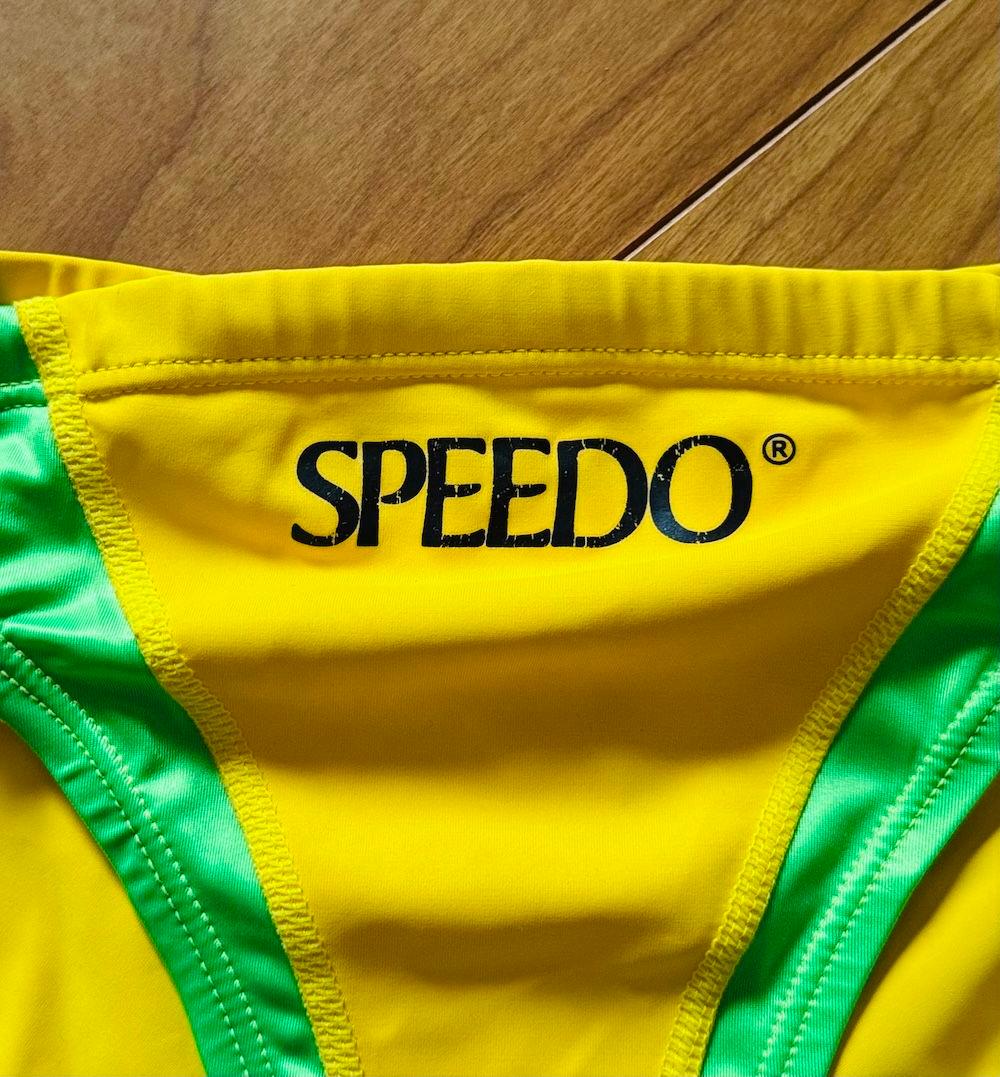 【美品】SPEEDO RQ632 イエロー×グリーン ライフセーバー 競パン