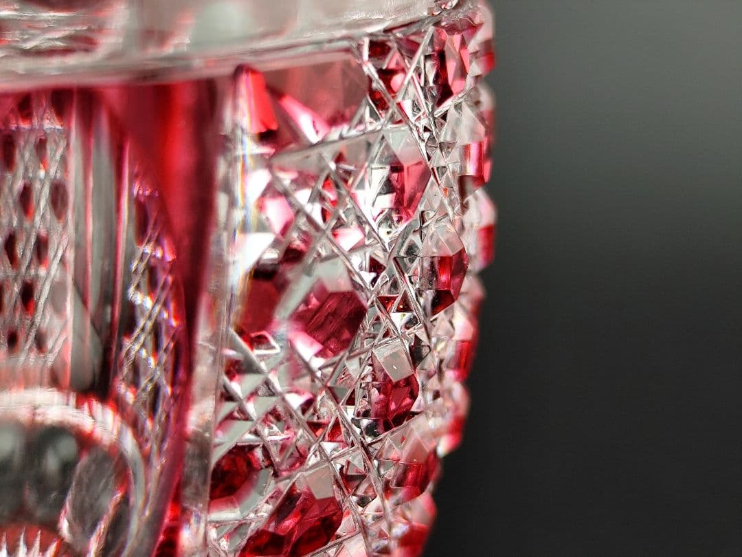 超希少品☆江戸切子 木村泰典 猪口 金赤（切子 江戸切子 薩摩切子）