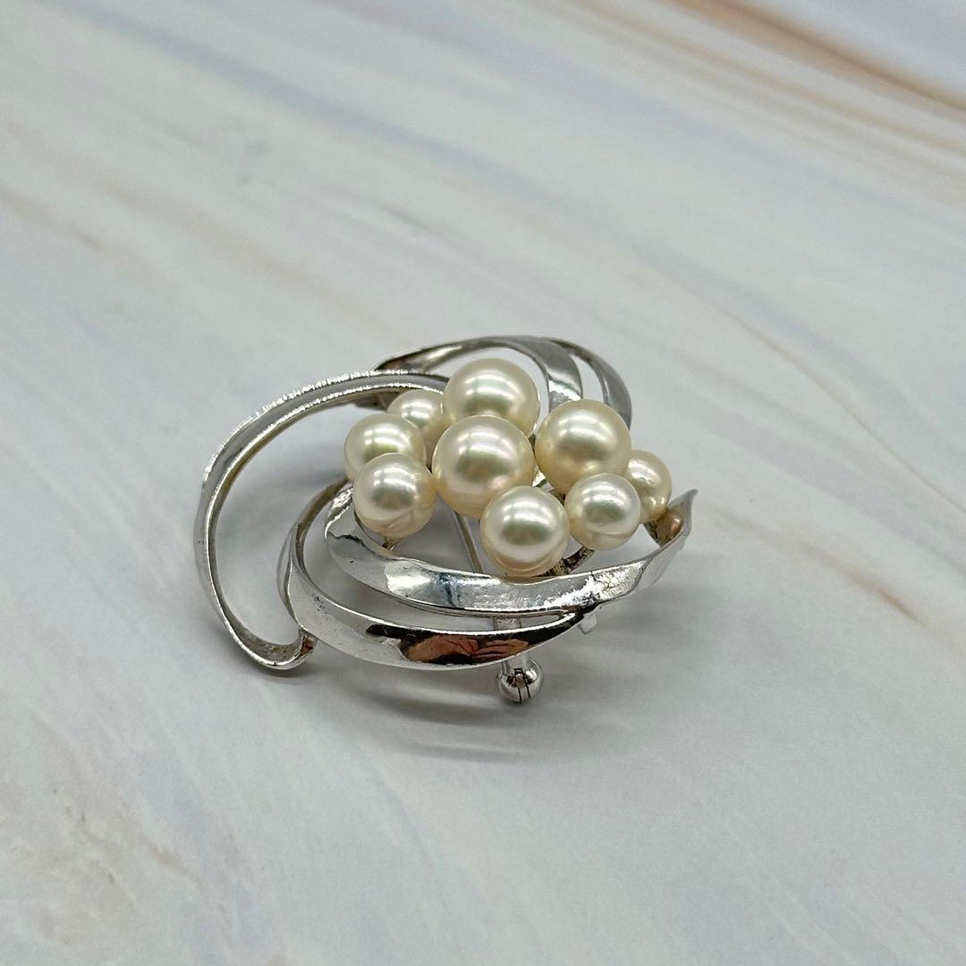 TASAKI 田崎真珠 ブローチ 9粒パール シルバー