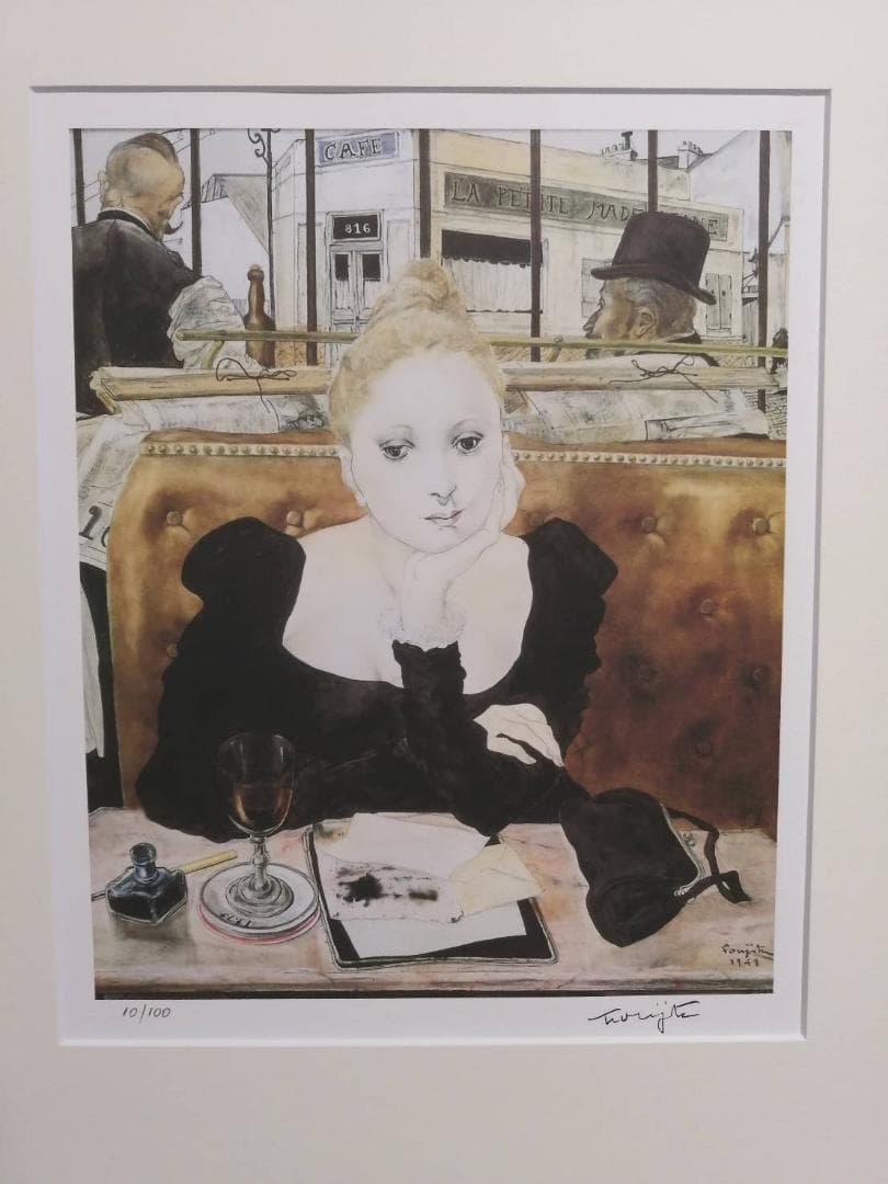 taros777 藤田嗣治 エスタンプリトグラフ「カフェ」 100部限定