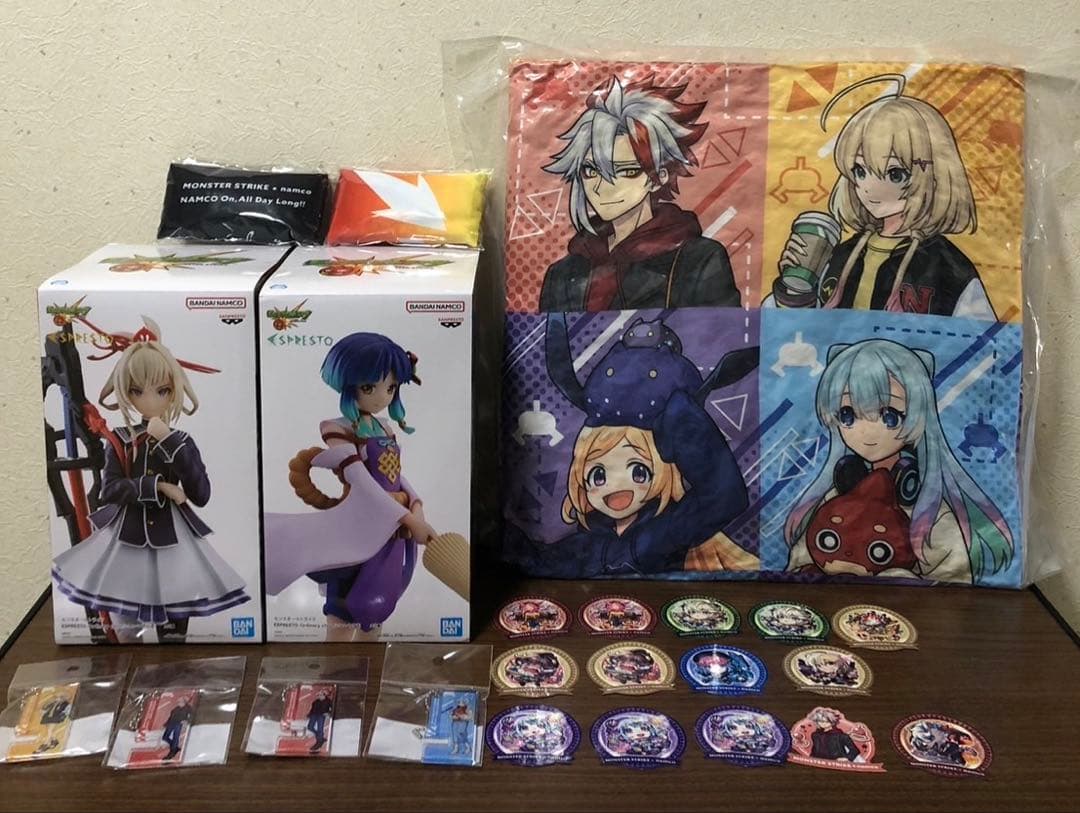 namco限定モンスト フィギュア　クッション　エコバッグ　アクキー　ステッカー