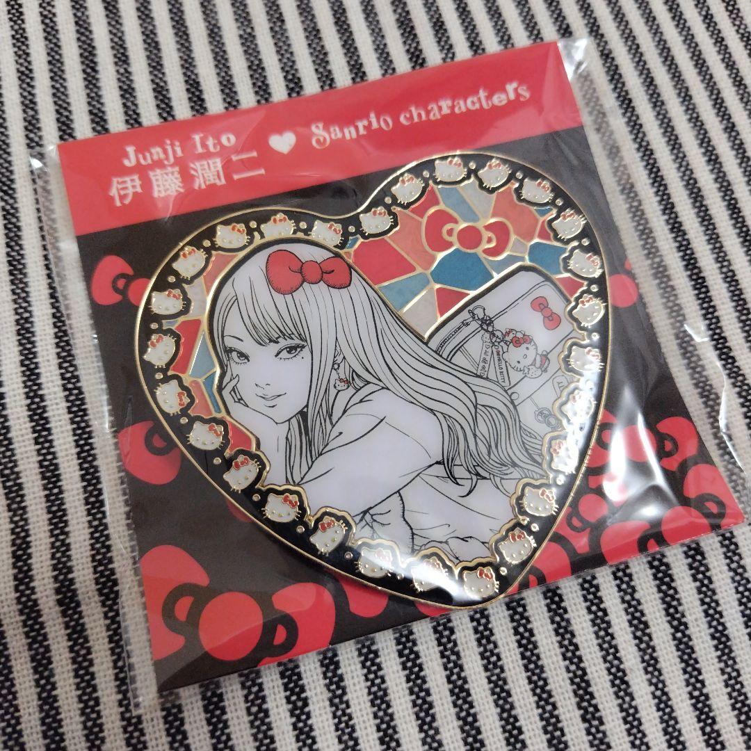伊藤潤二×サンリオ ギャル富江 ピンズ ピンバッジ メタルハートバッジ キティ