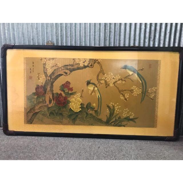 3枚セット 台湾名画 水彩画 水墨画 中国絵画 額縁付 中華料理屋 長庚作