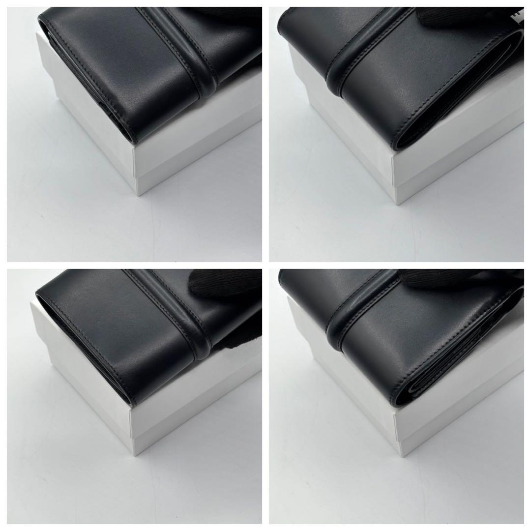 現行品 極美品 セリーヌ スモール トリフォールドウォレット16 セーズ 黒 箱