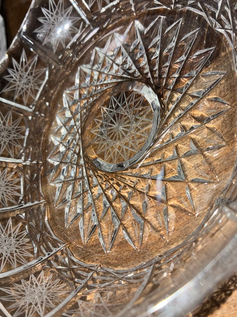 ボヘミアガラス ボヘミアクリスタル バスケット トレイ トレー アンティーク 皿