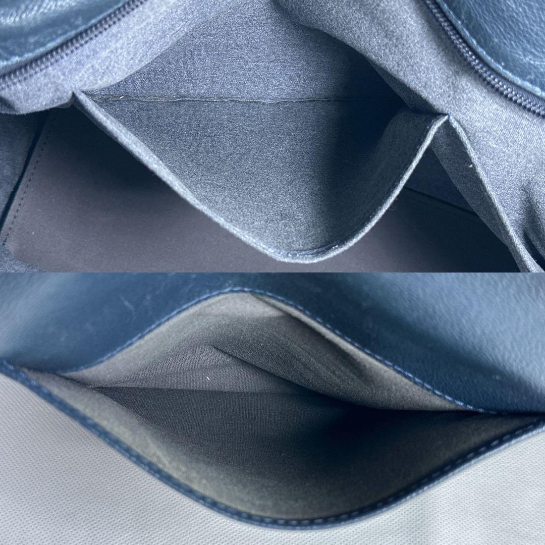 【極美品】ポーター リンク トートバッグ ビジネス レザー 手提げ A4可 紺