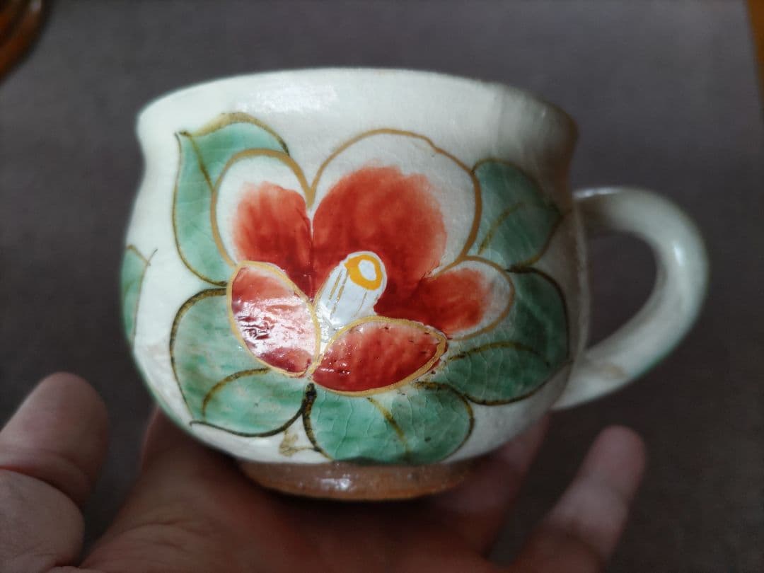 翌日発送　希少　先代作！陶葊・陶あん カップ＆ソーサー　牡丹絵