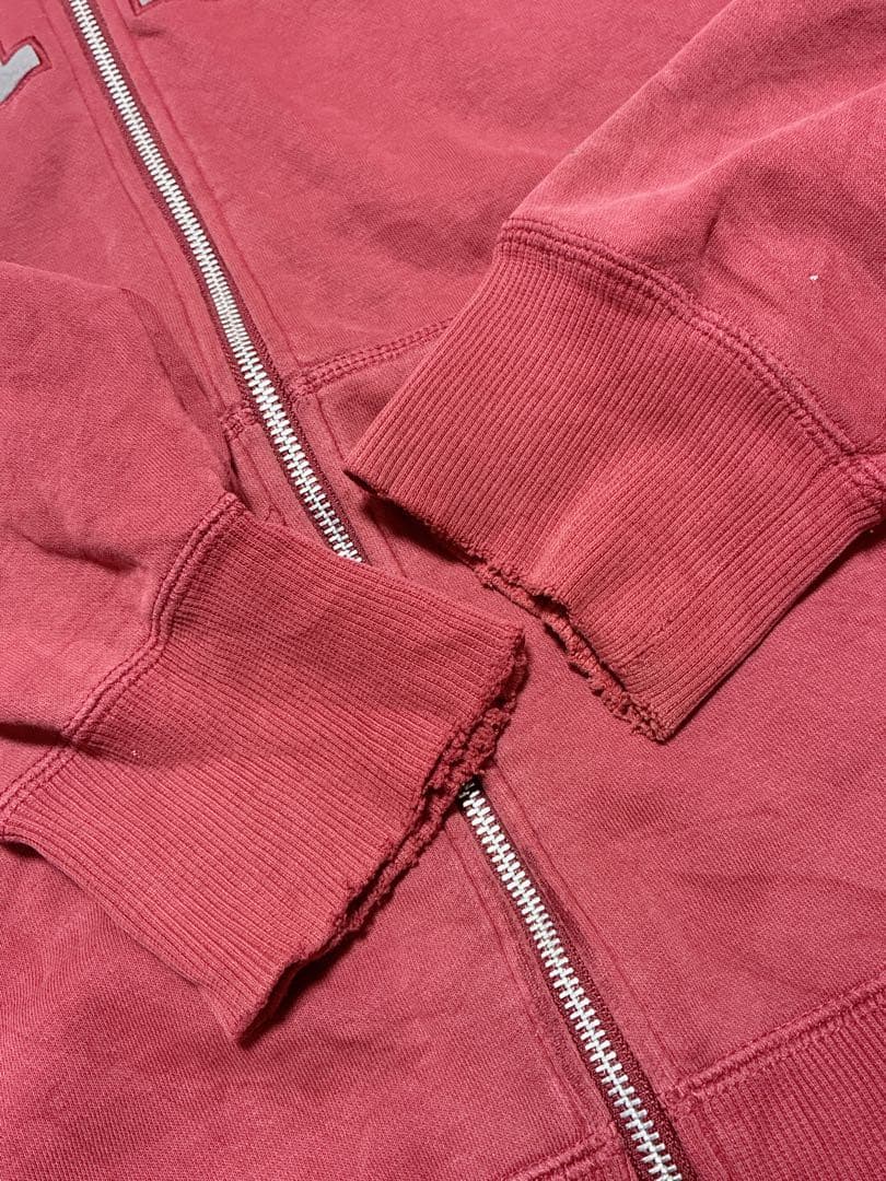 00's OLDNIKE ジップパーカー レッド テック 美品 刺繍 人気色