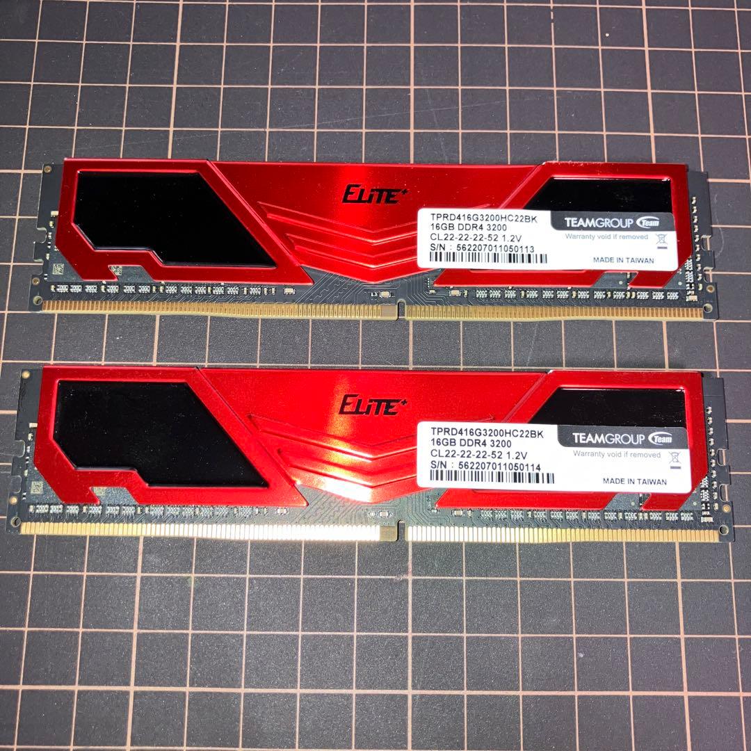TEAMGROUP ELITE 16GB DDR4 3200MHz メモリ2枚