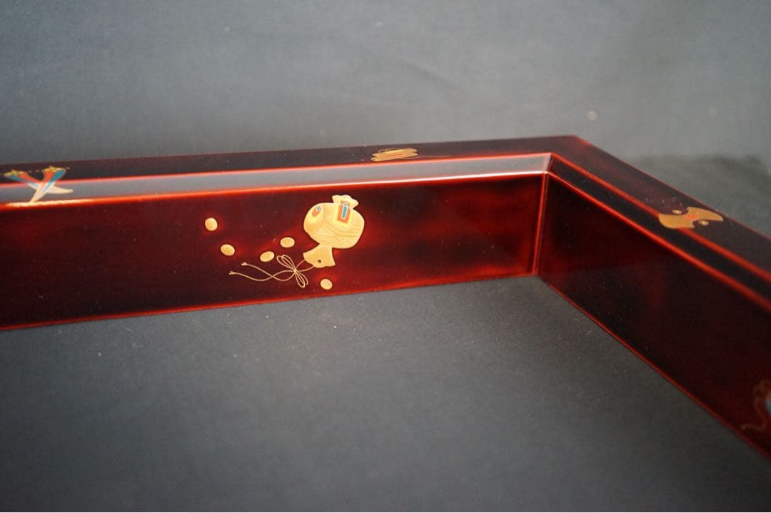 一后一兆 作 輪島塗 宝尽くし蒔絵 溜塗 炉縁 共箱 栞付 茶道具 保証品