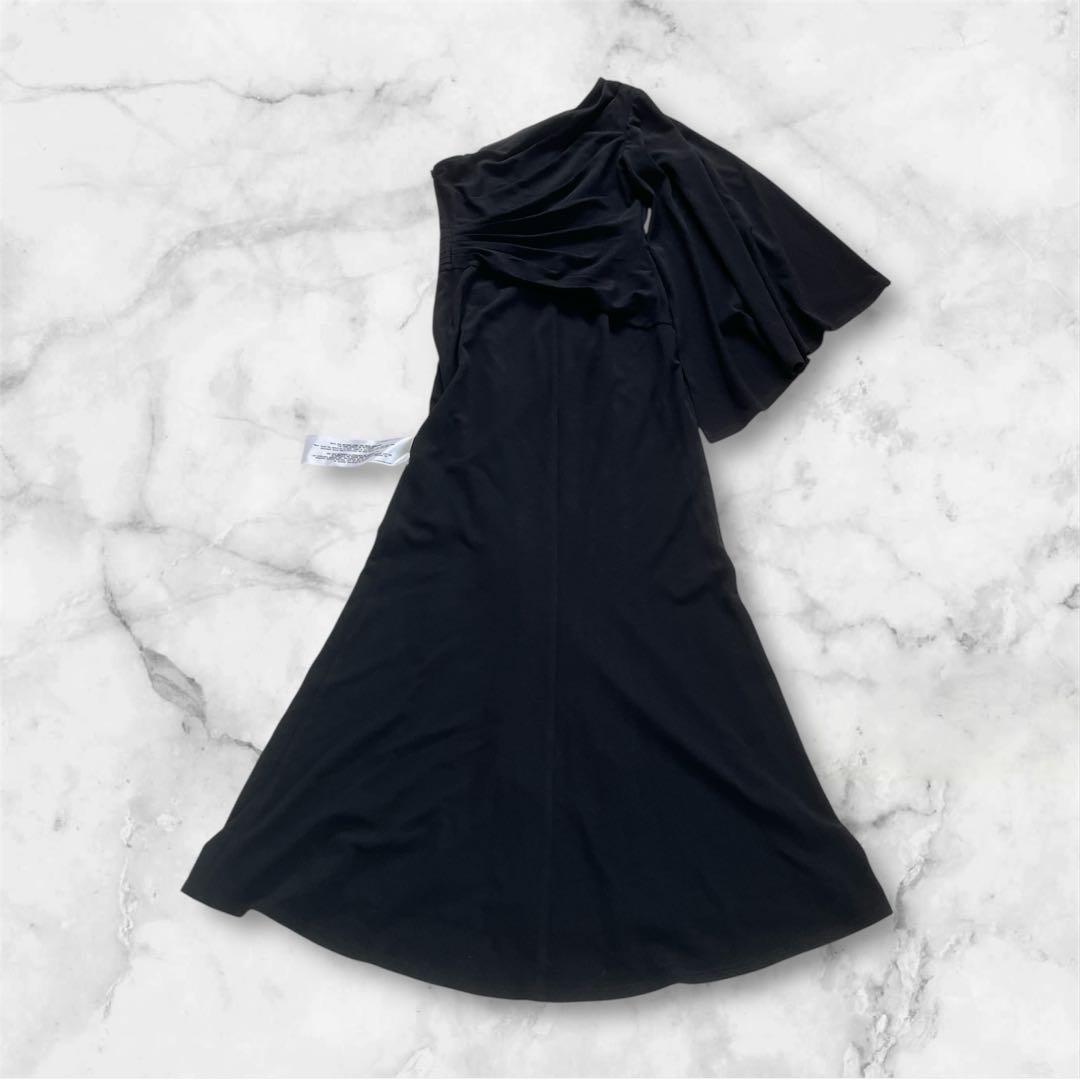 未使用✨ タダシショージ ワンショルダースリットロングドレス　ワンピース　黒