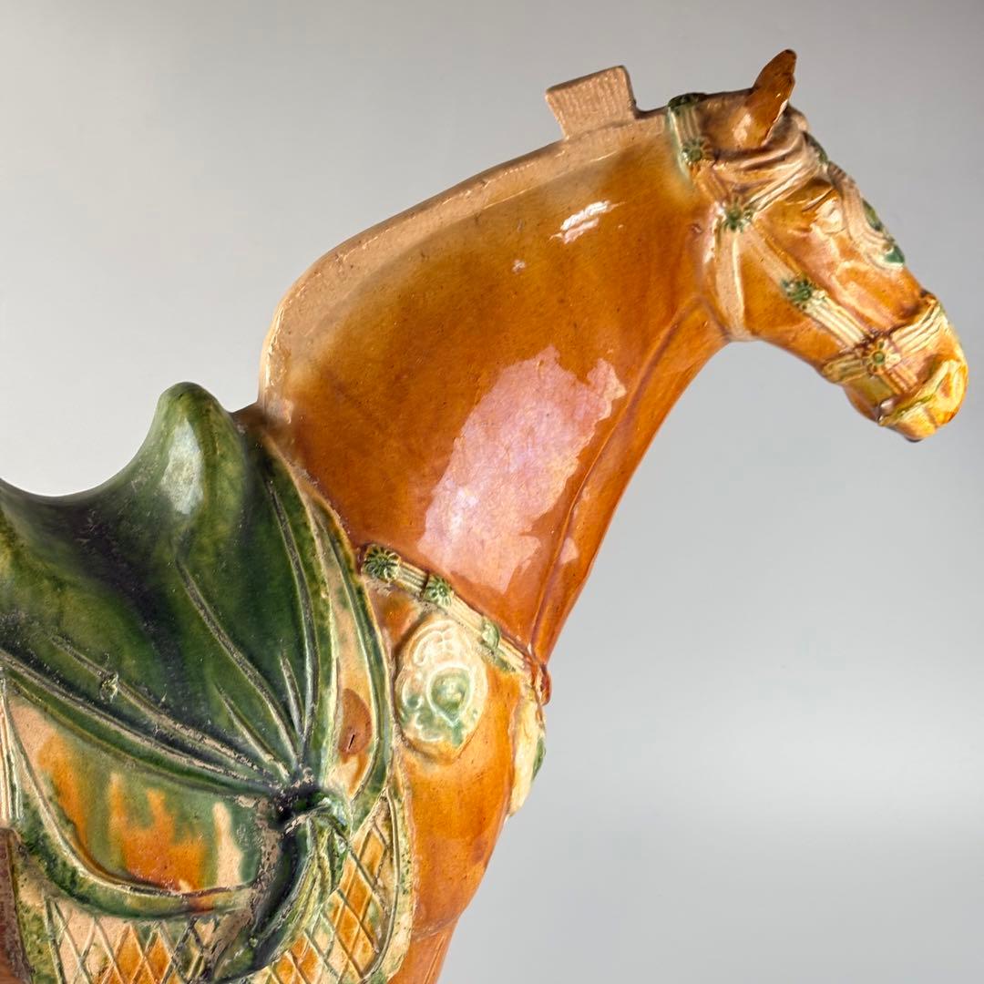 中国 馬 土器 彩陶 三彩