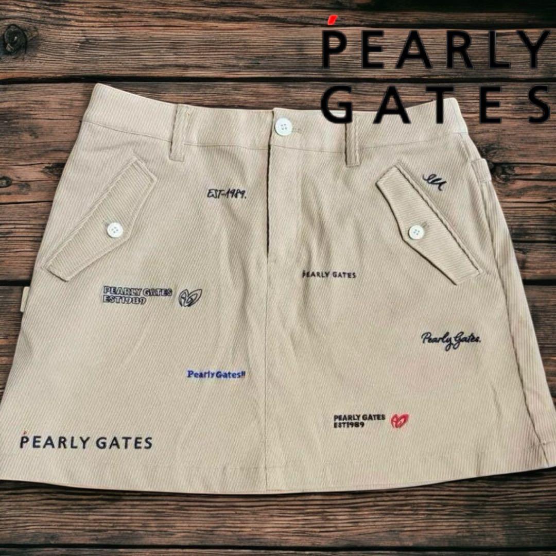 PEARLY GATES❣️刺繍入りゴルフスカート ベージュ 限定品新品未使用 2