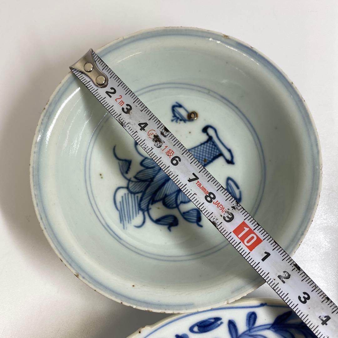 専用　中国明時代　古染付中皿鉢3点　東Y7-0204☆2Fトコオ