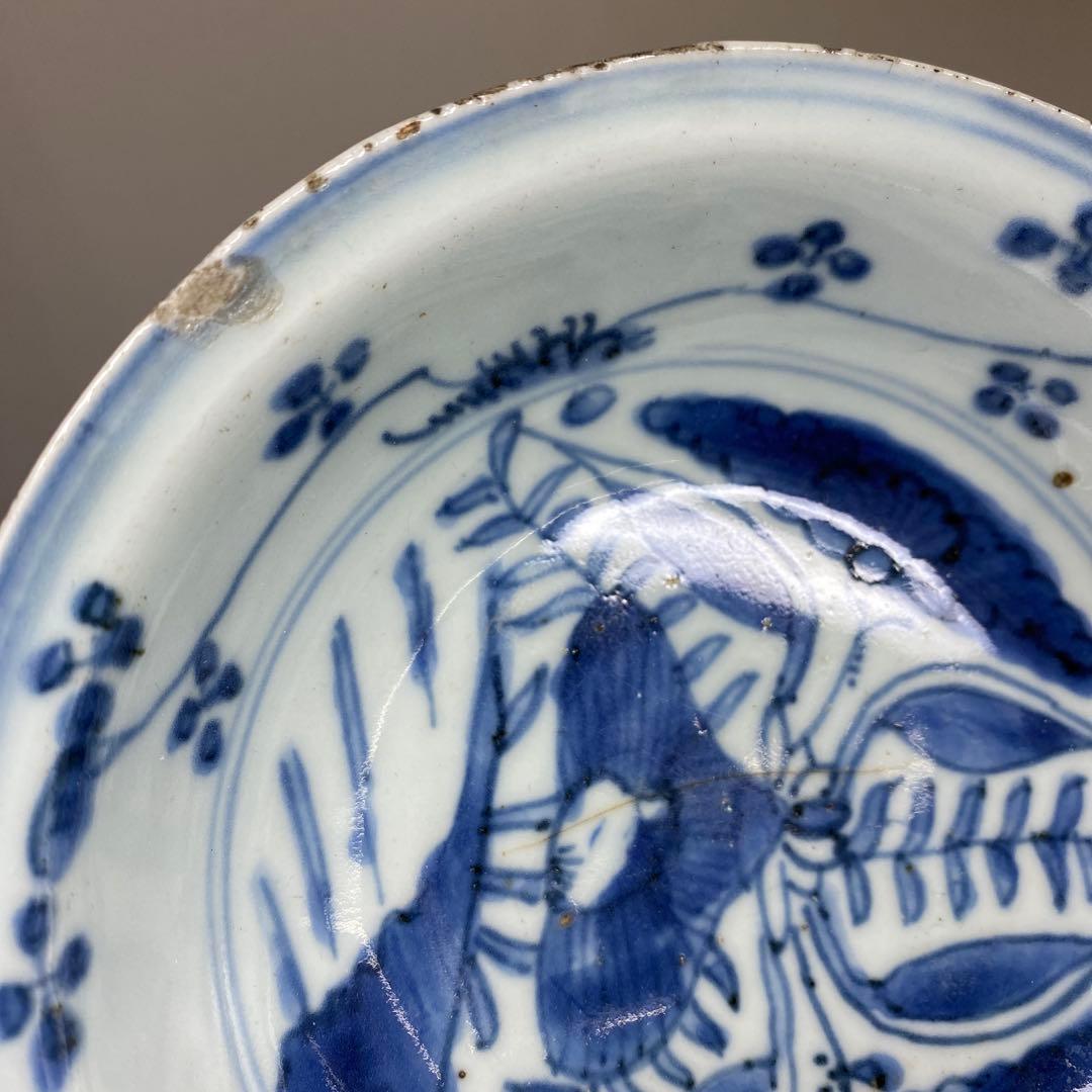 専用　中国明時代　古染付中皿鉢3点　東Y7-0204☆2Fトコオ