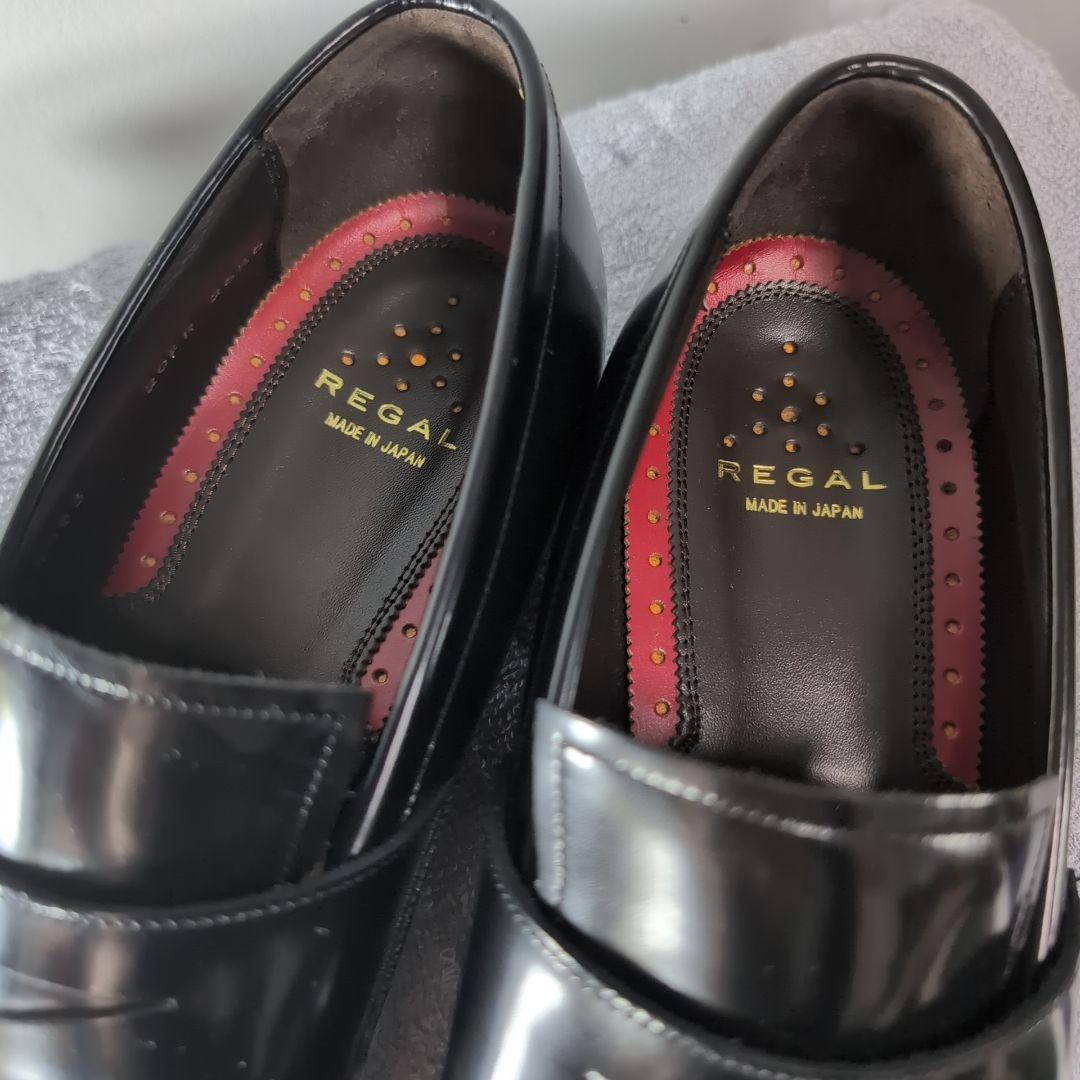 未使用級 REGAL  ペニー ローファー Uチップ 黒 26.5 レザー
