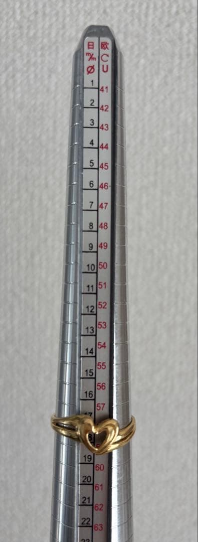 K18 18金　ハート ゴールドリング 大きめサイズ