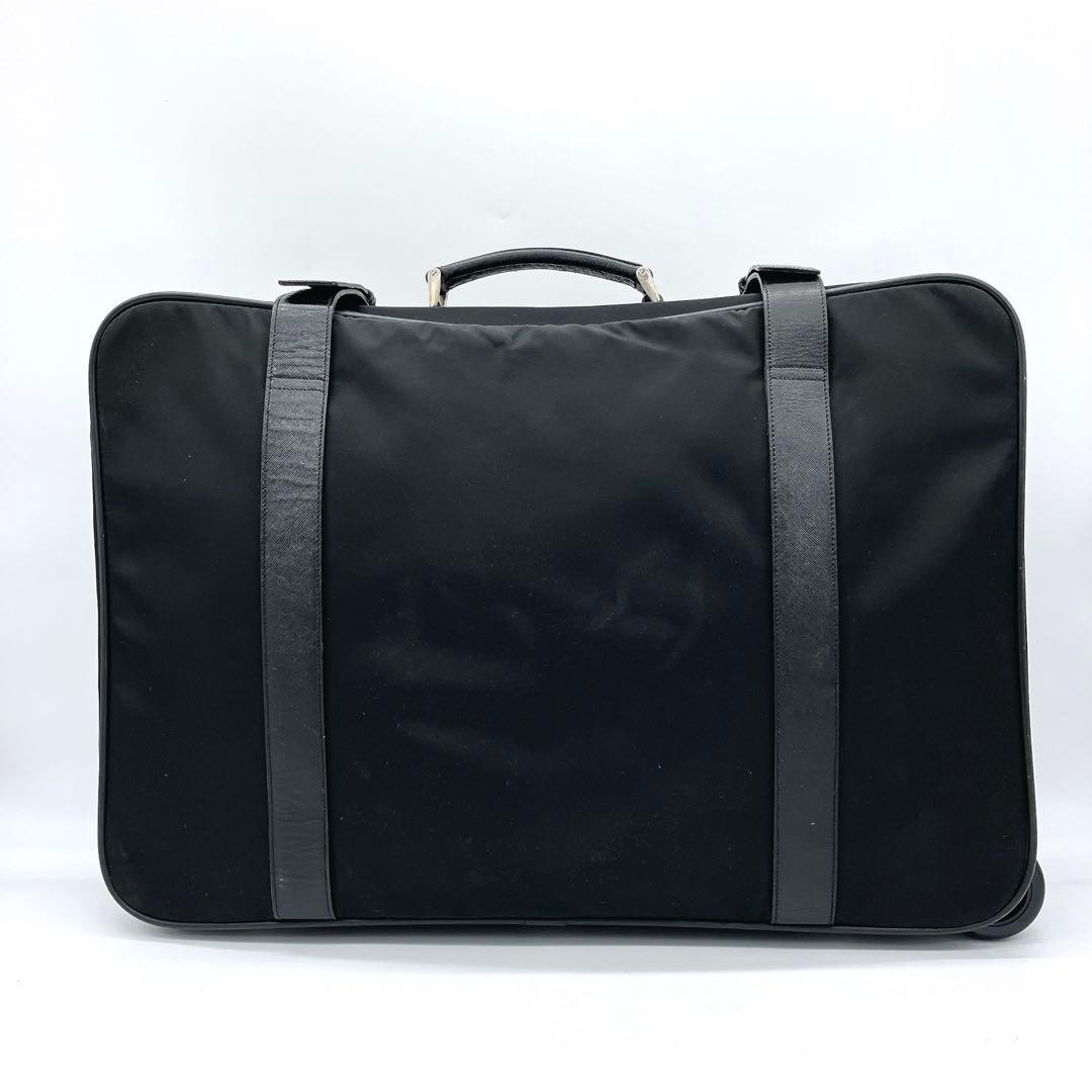 【PRADA】キャリーケース　旅行鞄　三角ロゴプレート　ナイロン　ブラック