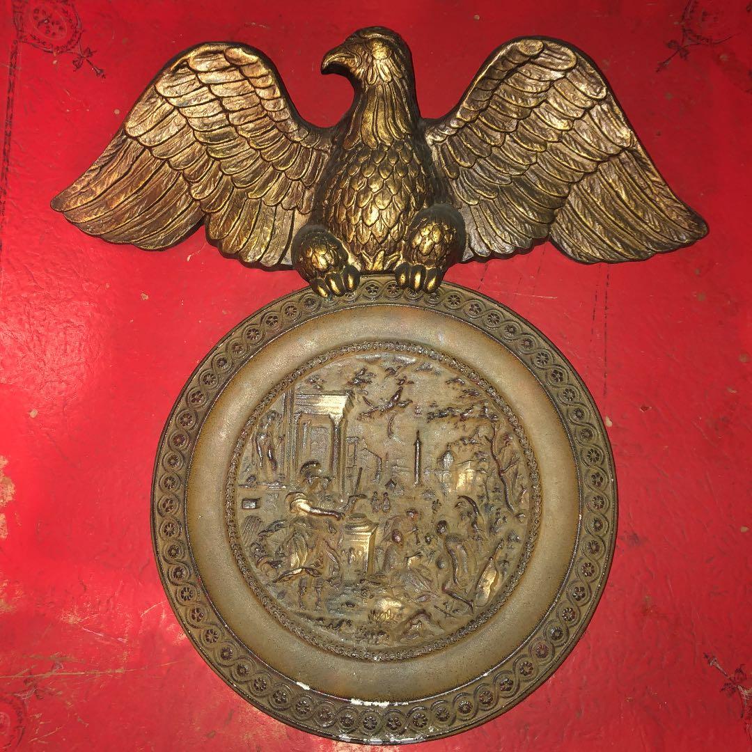 鷲　壁掛け　家宝　銅　真鍮　アンティーク　骨董　蚤の市　デコトラ　ビンテージ