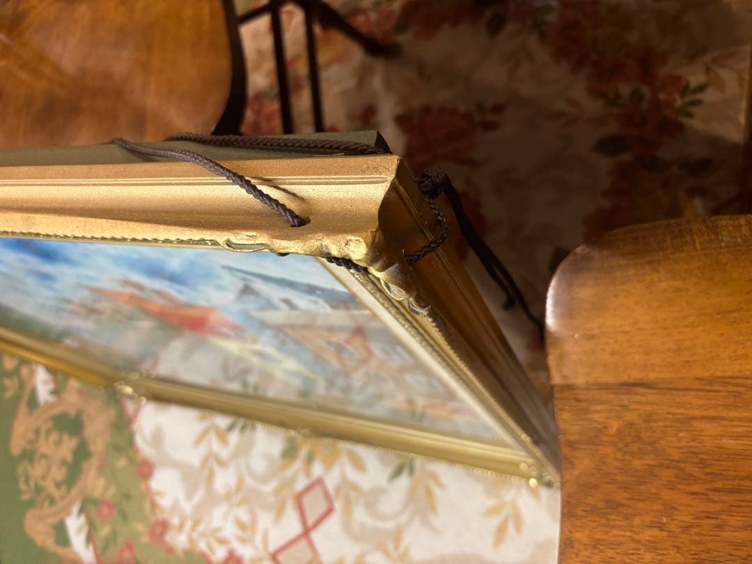 アンティーク絵画　パリの街並み　油彩画