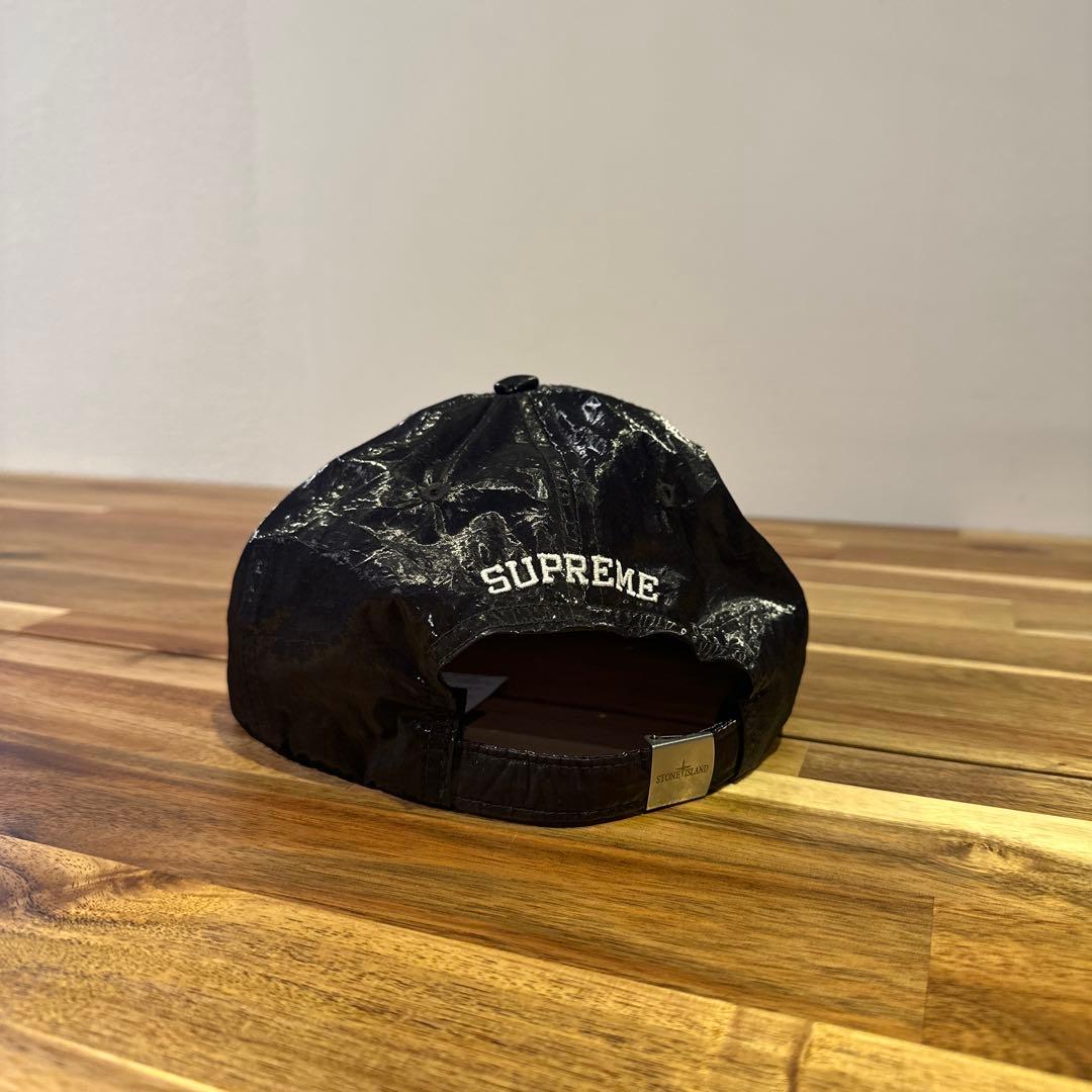 SUPREME ×stone  ブラックキャップ 光沢