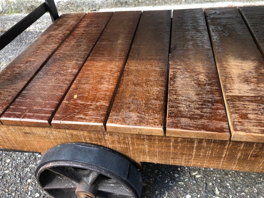 ジャーナルスタンダードファニチャー　木製二段シェルフ 車輪付き 120cm