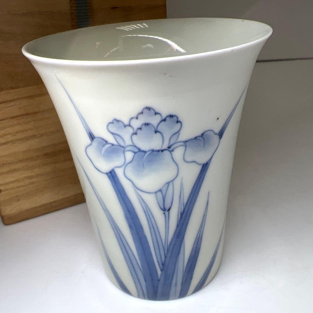 江戸中期　古鍋島染付碗　木箱付　高さ8.7㎝　東Y7-1104☆2Fタルニ