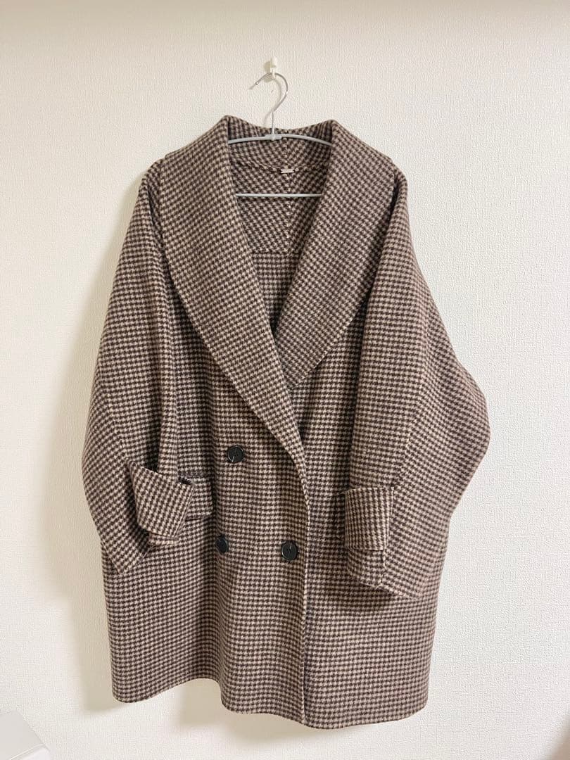 Mila Owen 川口春奈着用 接結ハーフ丈Aラインコート