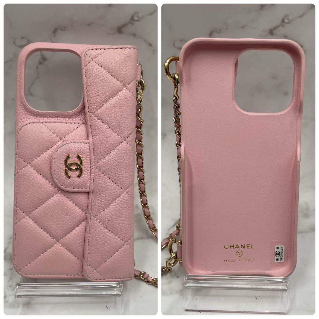 【希少 美品】 シャネル iPHONE15PRO マトラッセ キャビアスキン