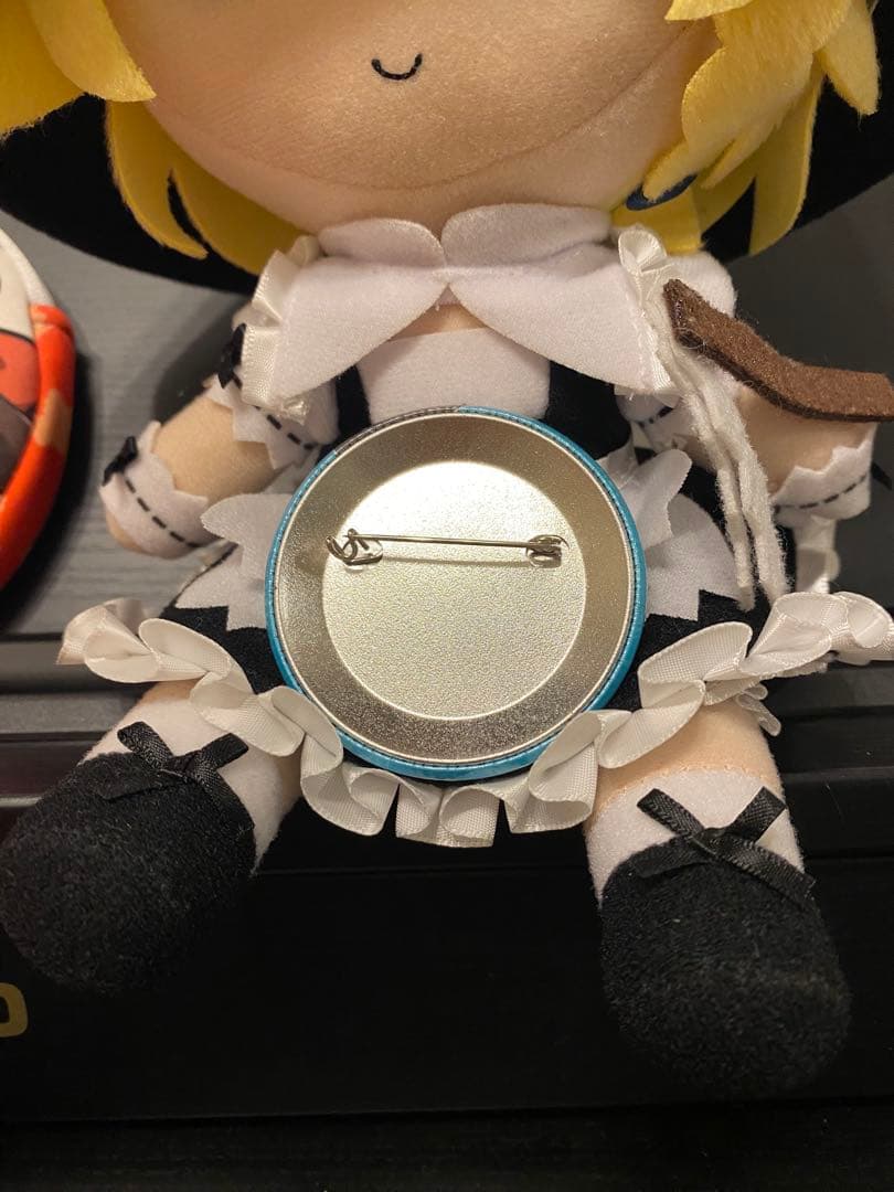 【中古20cm】東方Projectぬいぐるみふもふも霊夢　魔理沙　缶バッジセット
