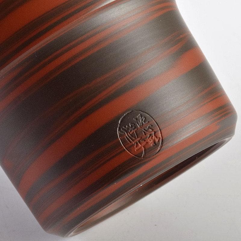 煎茶道具　常滑焼　小西洋平作　窯変　茶器　急須　煎茶碗　五客　共箱　MR9434