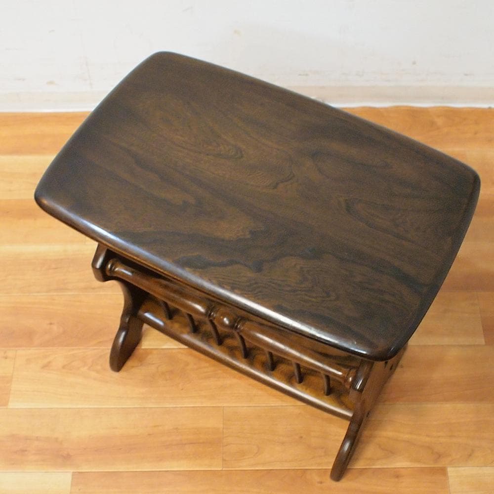 イギリスビンテージ アーコール エルム材 マガジンラック サイドテーブル