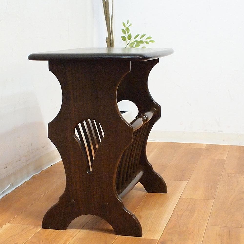 イギリスビンテージ アーコール エルム材 マガジンラック サイドテーブル